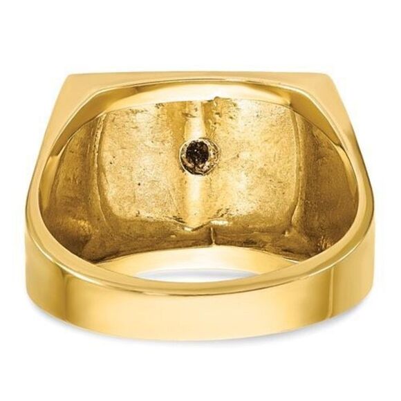 IBGoodman 10k Two-tone Men's Polished and Textured with Blue Enamel Blue Lodge M - Picture 7 of 9